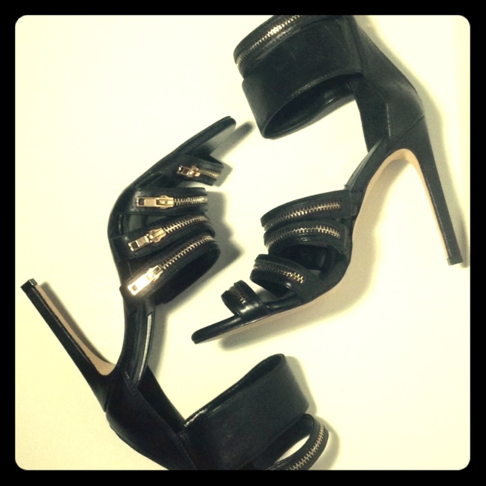 BCBGENERATION Leather Uppers Ankle Wrap Stilettos